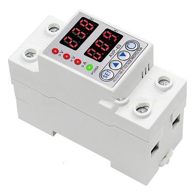 China 40A 63A Overcurrent Overvoltage Undervoltage Single Phase Voltage Protector SP-63 Adjustable Multi-fuction Protector for sale