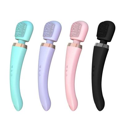 China 100% Amazon new products waterproof sex toys vibrator wand massager with brush head for women for sale