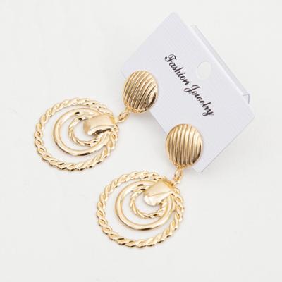 China Trendy Geometric Irregular Elegant Statement Retro Designs Women Jewelry Sparkly Earrings Gold for sale