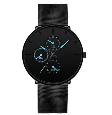 China Wholesale Shifenmei 40mm 2021 Men's Fashion Temperament Ultra Thin Luminous Black Quartz Analog Power Reserve Mesh Belt Wrist Watch for sale