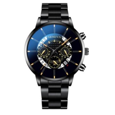 China Automatic Stylish Custom Logo Luxury Men's Geneva Quartz Sports Black Date Wrist Watch for sale