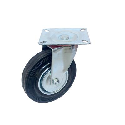 China PIVOT Wholesales Industrial 4 Inch Steel Core Swivel Caster With Black Rubber Wheel for sale