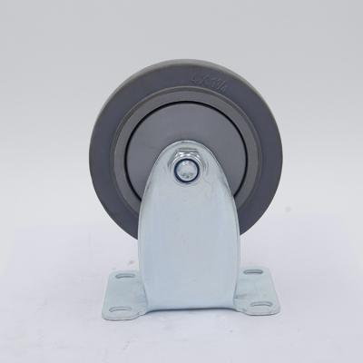 China 4 Inch Rigid Medium Duty Caster Wheel With TPR Thermoplastic Rubber Wheel for sale