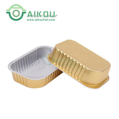 China Microwavable Coated smooth wall aluminum foil container hotel restaurant bake tart sealing food container with lid for sale