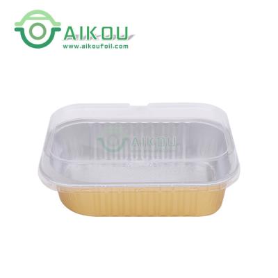 China Smooth Wall And Crinkle Wall Fast Food Aluminum Foil Supply Disposable Takeaway Food Container for sale