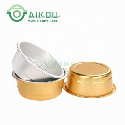 China Disposable Safe/Microwave Oven/Colorful/Eco-friendly/Colorful Aikou Round Aluminum Foil Sealing Container For Food Storage And Keep Cool Smooth Aluminum Foil Container For Food for sale