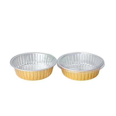 China Eco-Friendly/Recyclable/Food-Grade/Oven/Microwave Used Food Grade Tray Round Series Take-Out Container With Lid Foil Containers Disposable Foil for sale