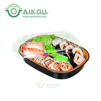 China Disposable Safe/Microwave Oven/Colored Disposable Aluminum Foil/Eco-friendly Effect Food Containers Black Aluminum Tray for sale