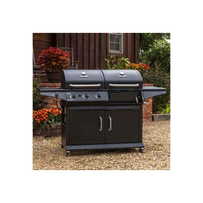 China Morden Manufacturer Black Two Side Table Stainless Steel Gas Barbecue Chinese Dual Function Grill for sale