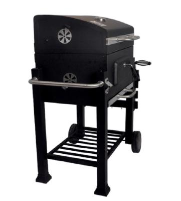 China Classic Portable Camping Square Charcoal Barbecue Outdoor Smoker Garden BBQ Grill With Table for sale