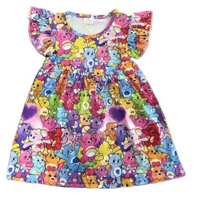 China Lovely Pearl Baby Summer Boutique Dress Bear Print Dress Babies Wholesale Boutique Dress for sale