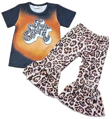 China Wholesale Sales Baby Summer Fresh Casual Leopard-Copy Popular Cute Bell Pants Children Girl Outfits for sale