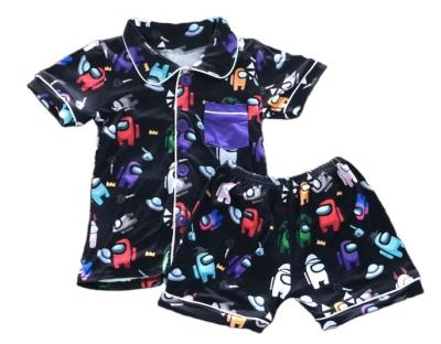 China Wholesale Sales Kids Casual Cartoon Print Newborn Black Short Comfortable Cute Pajamas Baby Sleeve Shorts Pants Children for sale