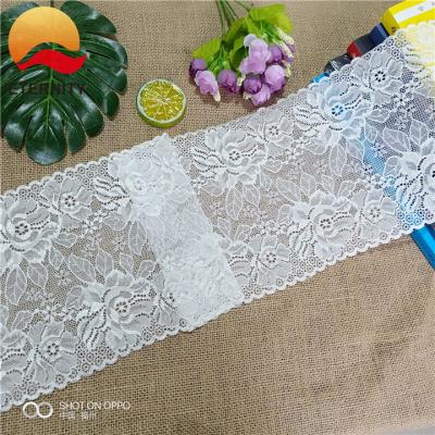 China Elastic Spandex Underwear Trim Viable Nylon Fabric Lace For Skirt E2709 18.5cm for sale