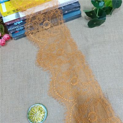 China Sustainable Bridal Wedding Veil French Lace Trim Non Elastic Eyelash Lace Trim 15.5m X1006-1 for sale