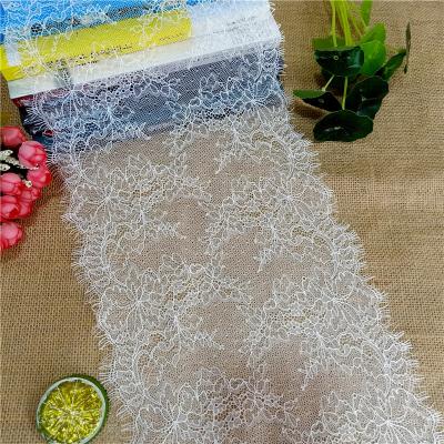 China 3 Meters / Lots Long Lasting 24.5CM Long Eyelash Chantilly Lace Long Lasting High Quality Trimming For Lingerie X1018 for sale