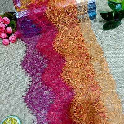 China Handmade Material Lace Garment Trim Fabric Non-Elastic 14cm Soft Viable Eyelash DIY Sewing Decorative Accessories for sale