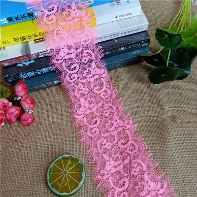 China White&Black Non-Elastic Red Eyelash Sustainable Width 8.5cm 3 Yards Fashion Rose Soft Flower Lace Trim X1024 for sale