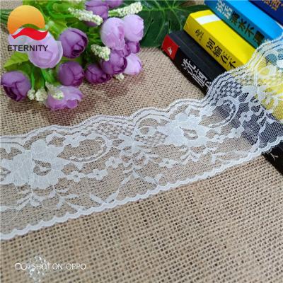 China Customized Sustainable White Non - Elastic Lace Trim For Indonesian Wedding Dress for sale