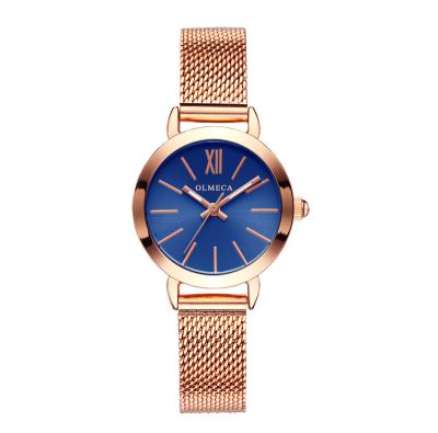 China Automatic Date Watch Women OLMECA Mesh Strap Minimalist Womens Wrist Fashion Ladies Quartz Watch Women for sale