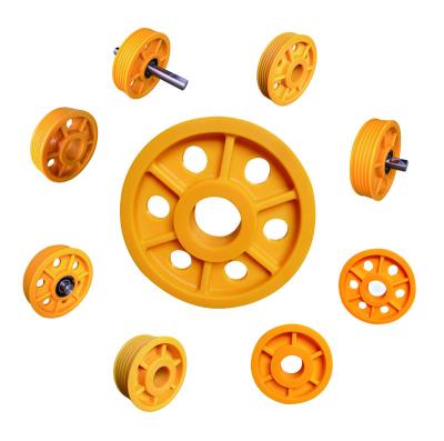 China Cast Iron Modern Rope Pulley Steel Wire Cast Iron Lifting Pulley for Wall and Ore Slot Acwith Pulley Speed ​​Belt Nylon Maunting D Elevator for sale