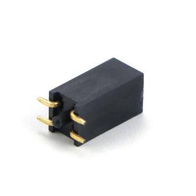 China PCB Custom 2.54mm Pitch 4 Pin Row Double Gold Box Pin Header Socket Connector Female Length 90 Degree With Height 13.5mm H13.5 For SMT for sale