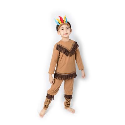 China New Fashion Polyester Unique Breathable Carnival Halloween Cosplay Indian Boy Costumes for sale