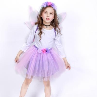 China Pink& Wholesale High Quality Purple Fairy Set Pink And Purple Fairy Set Dress Kids Party for sale