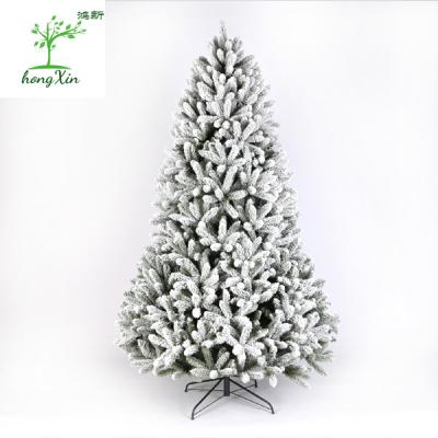 China Home Festival Decoration Premium Snow White PVC Assembled Artificial Christmas Tree Large for sale