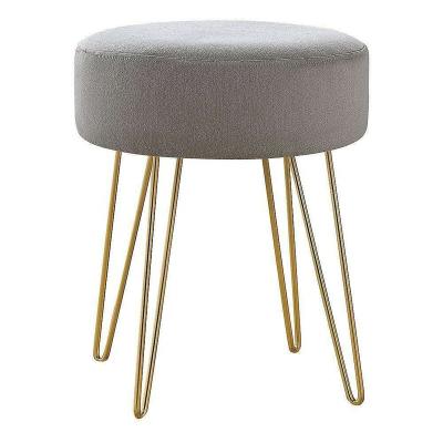 China Bling Gold Contemporary Bling Gold Stainless Steel Fabric Ottoman for sale