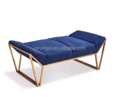 China Contemporary Luxury Bling Gold Stainless Steel Bench Bench Living Room Chairs for sale