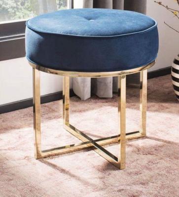 China Bling Gold Contemporary Bling Gold Stainless Steel Fabric Ottoman for sale