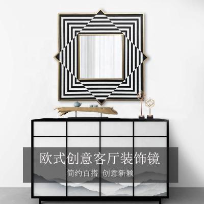 China Visonnaire Mirror Glossy Contemporary Hallway Foyer Silver Mirror Living Room Upholstered Decorative Mirror Wall Mirror for sale