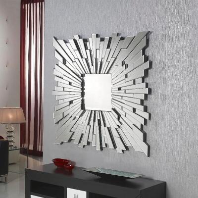 China Visonnaire Mirror Glossy Contemporary Hallway Foyer Silver Mirror Living Room Upholstered Decorative Mirror Wall Mirror for sale