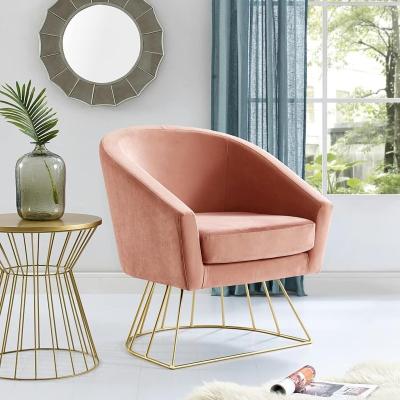 China Bling Gold Luxury Lifestyle Sofa Chair Contemporary Living Room Armchair Rose Gold Velvet Accent Bling Occasional Chair for sale