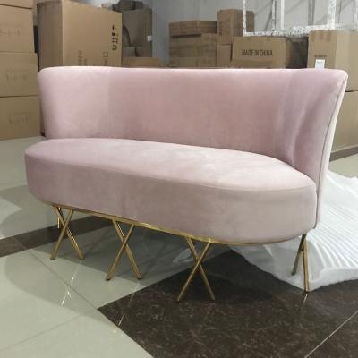 China Luxury Contemporary Gold Brushed Velvet Bling Bling Gold Lifestyle Visionnaire Home Living Room Furniture Pink Sofa Lounge for sale