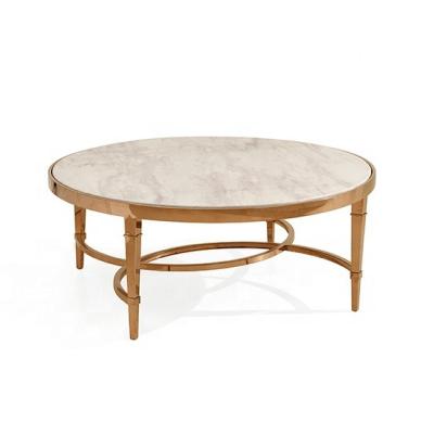 China Center Luxury Round Marble Table Stainless Steel Gold Bling Gold Visionary Table Bling Glass Coffee Table for sale