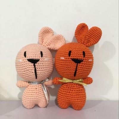 China Baby Gifts Wholesale Cute Baby Gift Crochet Amigurumi Plush Bunny 100% Handmade Knitted Toys for sale