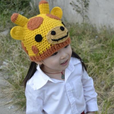 China Imitate 100% Factory Direct Custom Handmade Crochet Baby Animal Hat Armigurumi Giraffe Funny Animal Skull Cap for sale