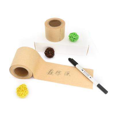 China Custom Packing Cardboard Sealing Kraft Paper Gum Tape Logo Custom Self Bonded Paper Tape Kraft Paper for sale