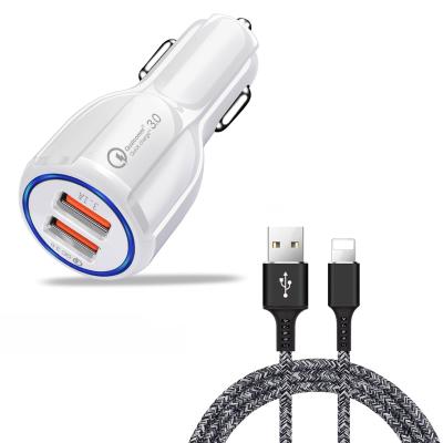 China High Speed ​​12v-24v 2A Smart Mobile Phone Car Charger Output Dual USB Car Charging Adapter For iPhone For Samsung For iPhone for sale