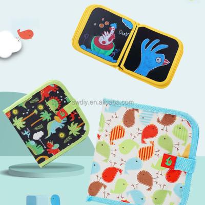 China Children Painting DIY Doodle Bag Chalk Blackboard Paint Bag Cloth Erasable Paint Liquid Book for sale