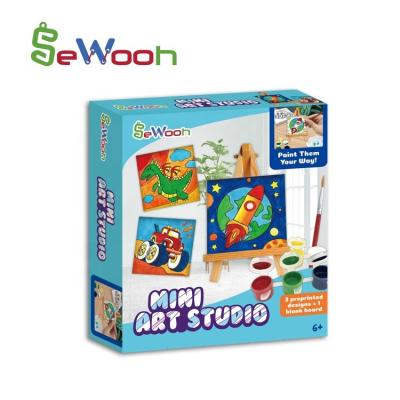 China Children Drawing Toy SeWooh Kids Boys DIY Mini Rocket Painting and Drawing Kit Board Art Studio Printed Canvas Painting for Education Toy for sale