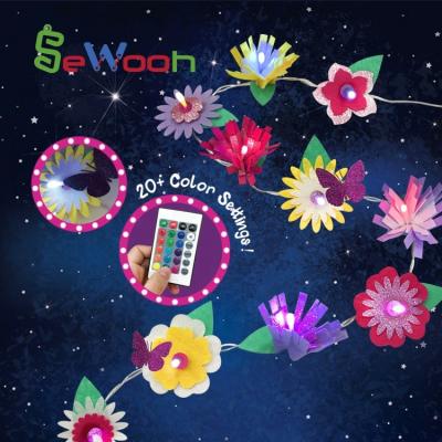 China Kids DIY Kids Creative DIY Art and Craft LED Color Changing Felt Flower Light Strip for Girls and Boys for sale