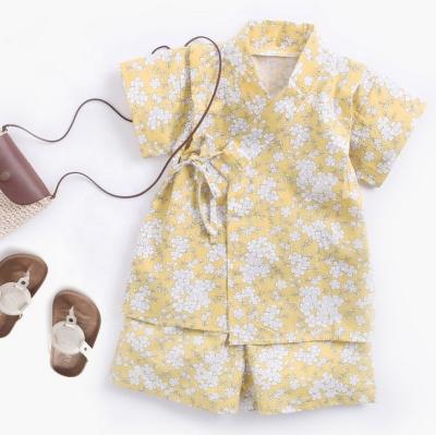 China Wholesale New Arrival Antibacterial Newborn Baby Clothes Sets Cotton Baby Shorts Pants Floral Baby Kimono Girl Boys Clothing Dressing Sets for sale