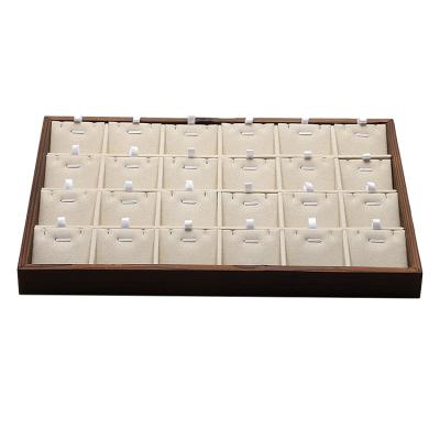 China Recycled Wood Materials 24 Slots Jewelry Display Tray for sale