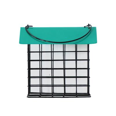 China Morden Metal Powder Coated Hanging Model Suet Cage Suet Rack Metal Bird Feeder for sale