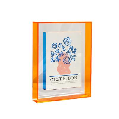 China Morden Design Two Color Modern Personalized Wall Mounted Acrylic Photo Frame for sale