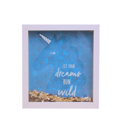 China Eco-Freindly Professional Customized Made Unique Square MDF Photo Frames Glitter Decorative Plastic Glitter Shadow Box PHOTO Frame for sale