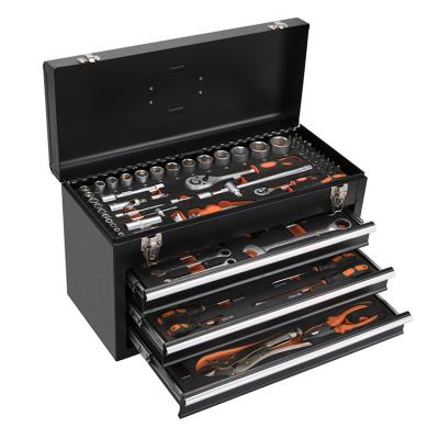 China 92pcs 4 Drawers Tools 	Mechanic Tool Set Box With Socket Wrench Screwdriver Set for sale